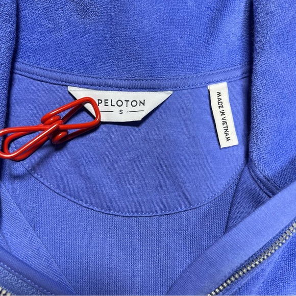 Peloton Terrycloth 1/4 Zip Pullover Cropped Oversized Swearshirt Size Small EUC - Picture 7 of 12